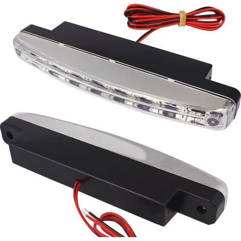 2 stk. LED kørelys til biler, universelle dekorative lys, 8 LED midtergrilllys, små 8-lys kørelys