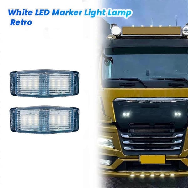 2 stk. LED markeringslys Front Dobbel Brenner Indikatorlampe For Man Lastebil Front Grill Lys A