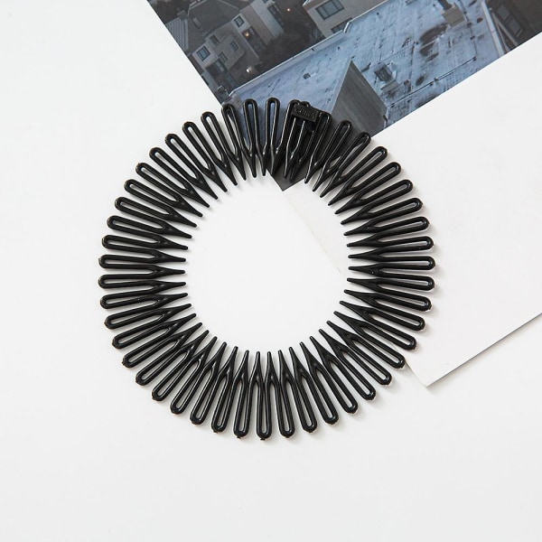 Stretch hårkam Flexibel Plast Circle Spring Pannband Hårtillbehör för kvinnor