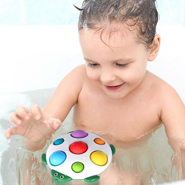 Baby Silikon Dimple Aktivitetsbräda, 6-12 Månader Baby Sensorisk Leksak, 1 År Gammal Tidig Utbildning Småbarn Baby Leksak, 6 Månader och Uppåt Fidget Leksak Gåva (Sköldpadda)