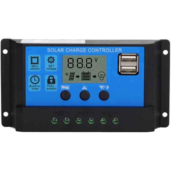 12V 24V solpanel-controller, PWM fotovoltaisk regulator, LCD-display, 70A MPPT-oplader