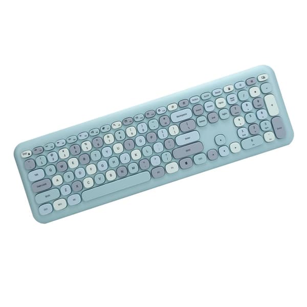 Wireless Keyboard and Mouse - 2.4G, 110 Keys, Computer Accessories (Blue)