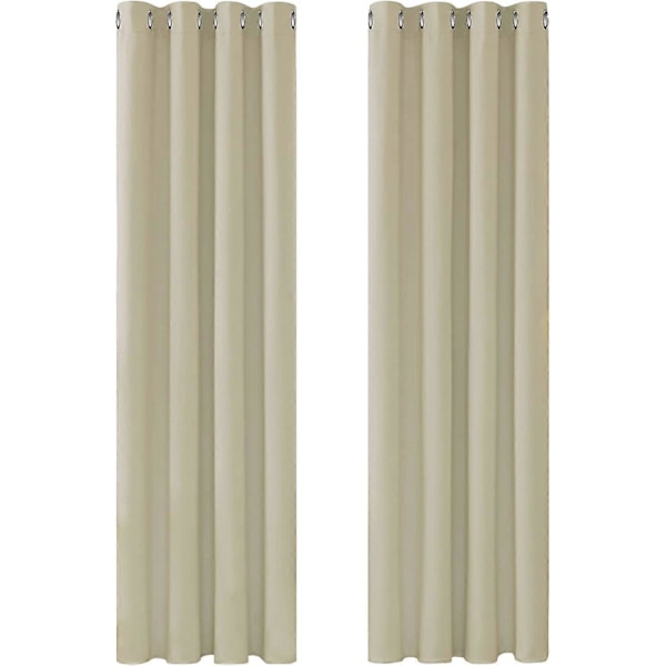 2 kpl Lämpöeristetyt pimennysverhot, 132x160 cm, tumman beige