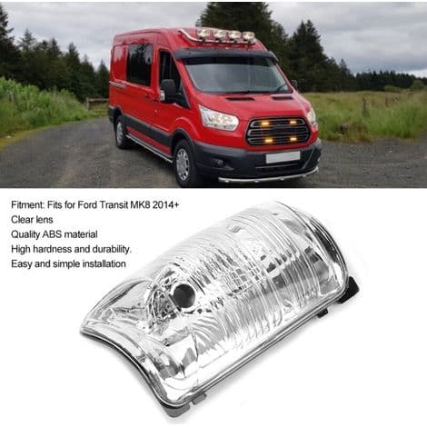 Klare utvendige speilindikatorer for Ford Transit MK8 2014+ (venstre)