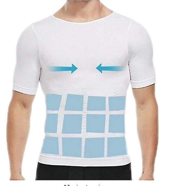 Männs Shapewear-väst för kroppsskulptering, Slimmande Termisk Kompressionsväst i Elastiskt Material, Storlek XL, Vit