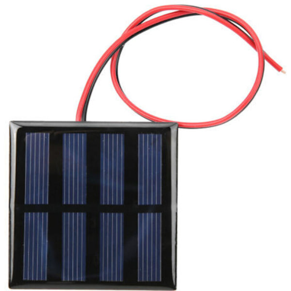 Mini solpanel, 5 stk., Strømmodul, panel med 30 cm rød og sort ledning, DC2V 150mA