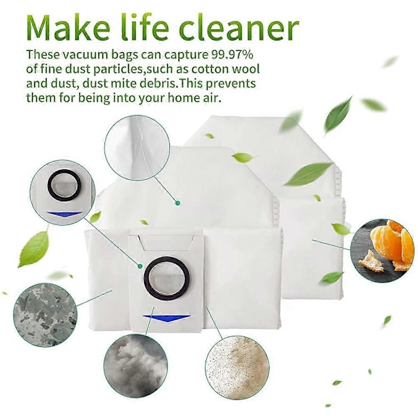 10 kpl Vaihtoimurin pölypusseja DEEBOT X1 OMNI Turbo robotti-imurille