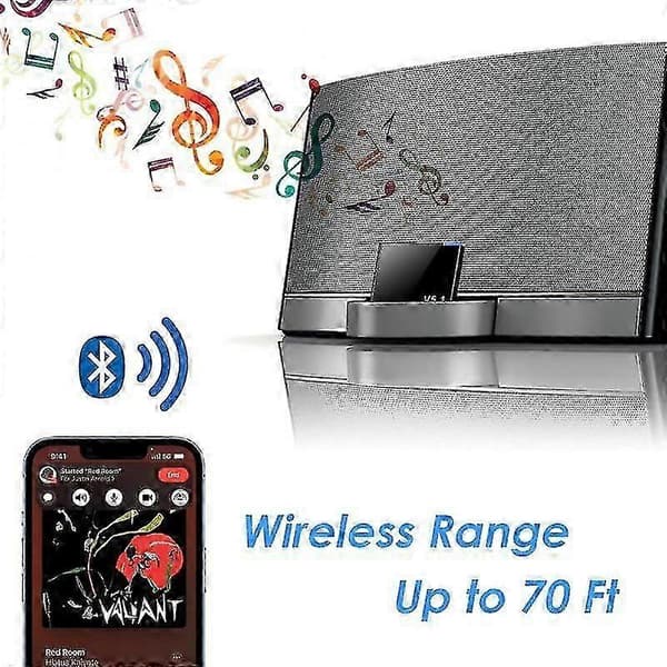 Oppgradert Versjon I-wave 30 Pin Bluetooth 5.1 Audio Mottaker A2dp Musikk Mini Trådløs Adapter - JA