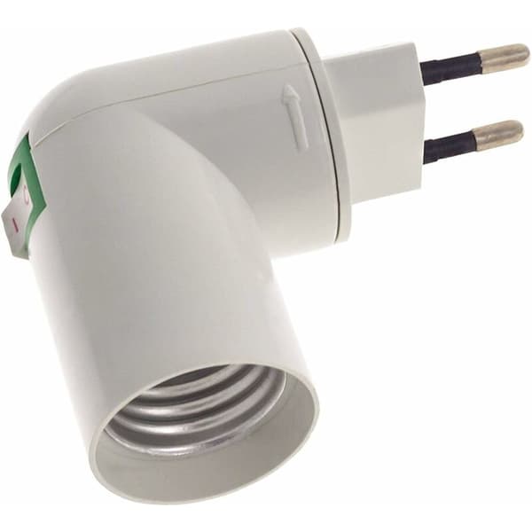 2-pack E27-sockel med trådlös strömbrytare, E27 LED-lampbas, plastsockel för snabb belysning, för garagelampa