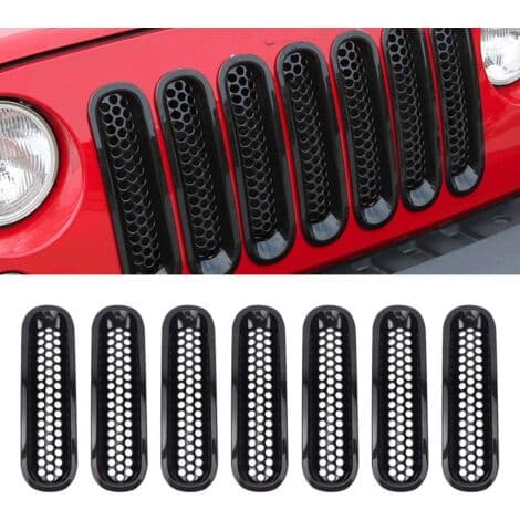 7 stk. ABS Sort Grill Sort Frontkofanger Grill Til JK 2007-2017