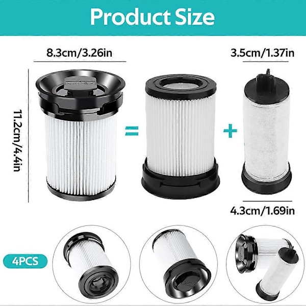 Fint støvfilter til TriFlex HX1 Pro Cat & Dog Ledningsfri Støvsuger, - HEPA Støvsugerfilter