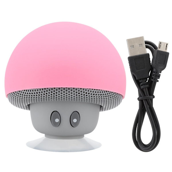 Mini Wireless Bluetooth Portable Mushroom Speaker with Suction Cup (Pink)