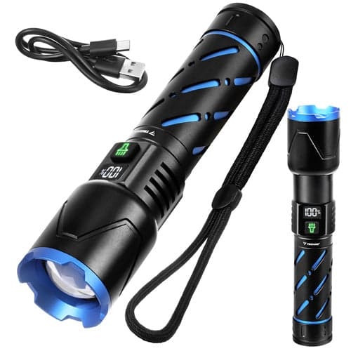 Tactical LED Flashlight 800 lm 200 m Zoom USB-C Rechargeable 5000mAh