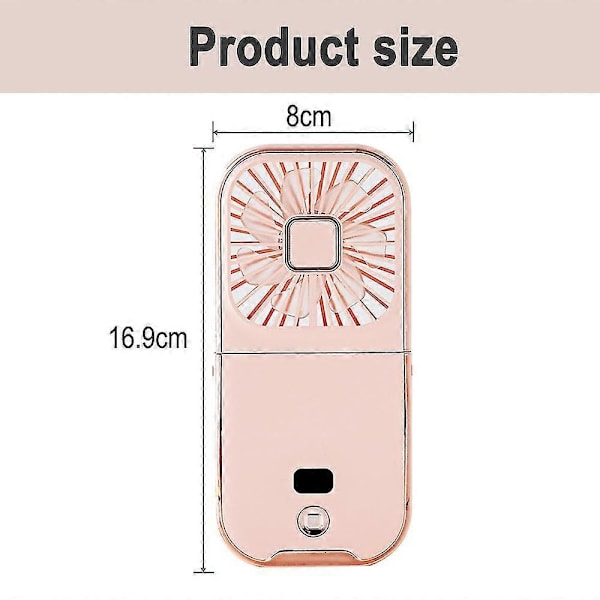 Minifläkt, liten batteridriven fläkt, USB-portabel laddningsfläkt, Mini handhållen fläkt skrivbordsfläkt - FÄRG: Rosa