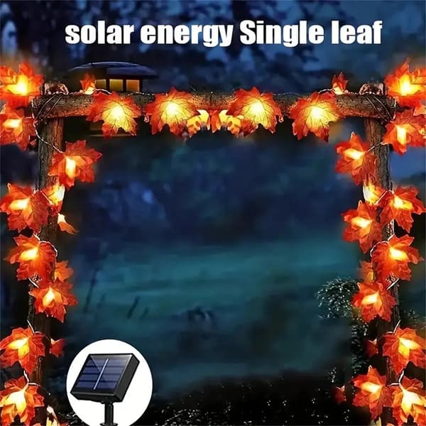 Sun Lönnlöv Ljus Slinga Plast Höstlöv Dekoration