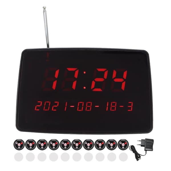 Coaster Pager System for Restaurants, Hotels, and Bars (EU Plug)