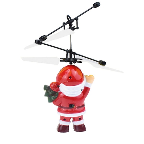 Elektrisk infraröd sensorflygande boll Jultomte helikopter LED-lampa