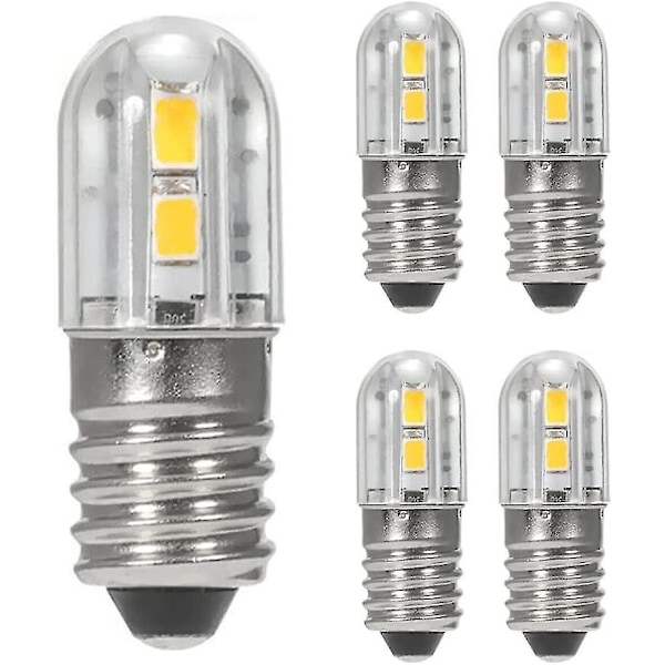 2 stk. 6v E10 LED-pærer med 2835 skruebase 4 Smd-chips gul opgradering til forlygte lommelygte lommelygte