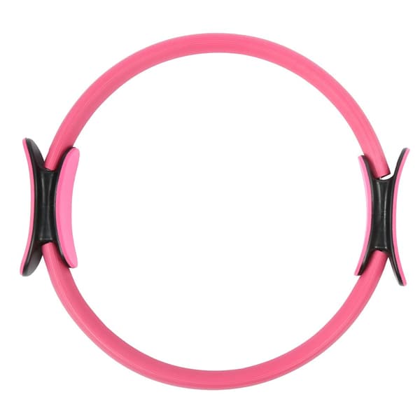 Pink Yoga Ring: Exercise Ring with Dual Handles for Home Workouts