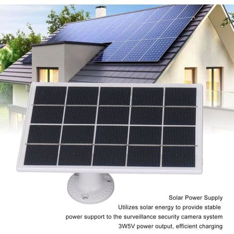 3W 5V solcellepanel, profesjonelt effektivt monokrystallinsk silisium solcellepanel lader for utendørs sikkerhetskamera, hvit