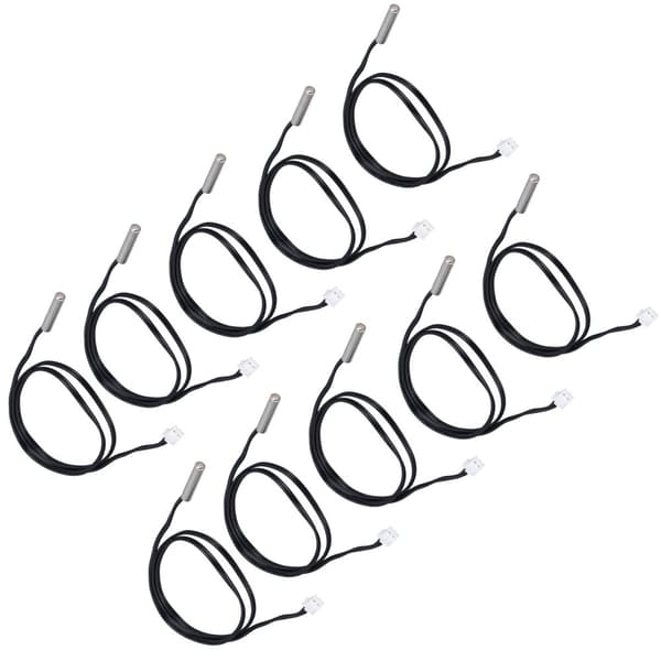 10pcs NTC Thermistor Temperature Sensor Probe 5x25mm Cylindrical Head 500mm 10K B3435