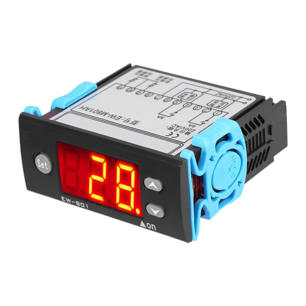Solvarmecontroller, temperaturregulator, solvandsvarmertermostat med digital sensordisplay, temperaturcontroller