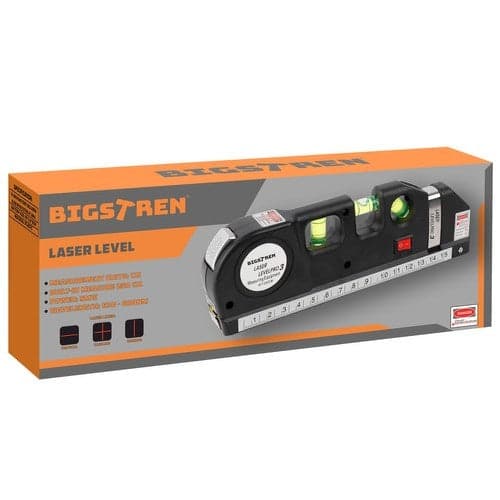 Laser Level with 2.5m Measuring Tape, Red Laser, LR44 Batteries
