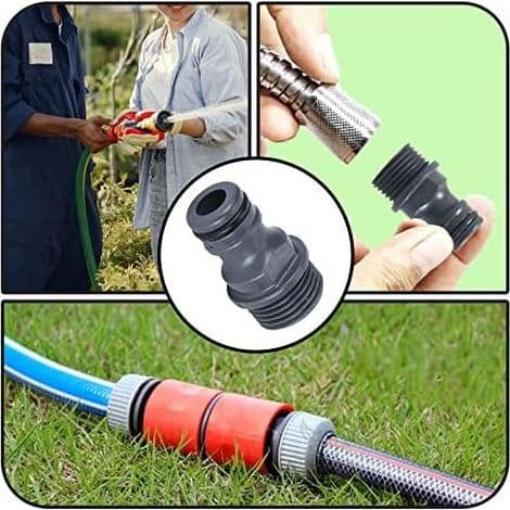 Sett med 2 hageslangekoblinger - G1/2 utvendig gjengekranadapter (ABS-plast)