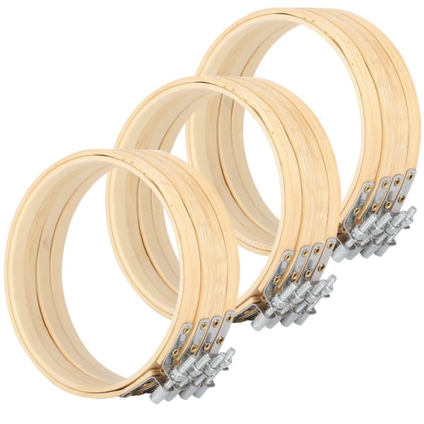 Justerbara broderiramar i bambu - 12 st, 13 cm