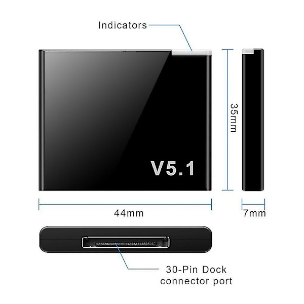 Uppgraderad version I-WAVE 30-stifts Bluetooth 5.1 ljudmottagare A2DP musik mini trådlös adapter