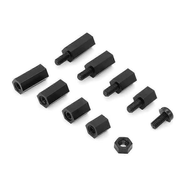 180 stk. Nylon Hex Spacer Skrue Mutter Sortimentsett Hann til Hunn (M3)