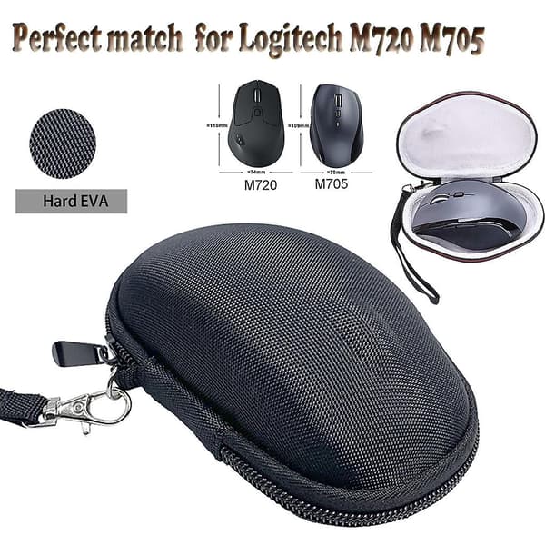 Hard Carry Case Bag for Logitech M720 M705 Triathalon Multi-Device Trådløs Mus