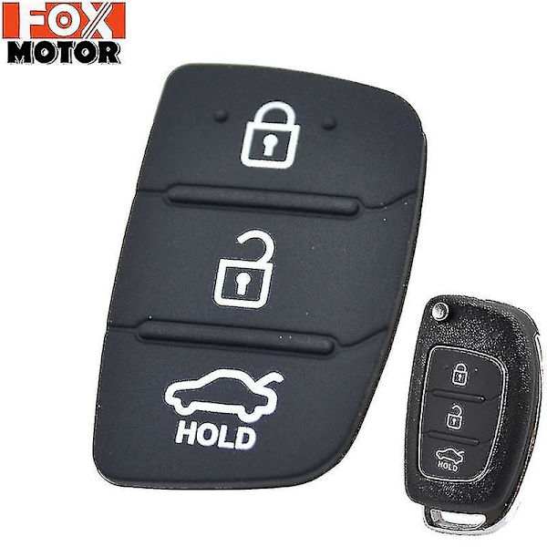 Ersättning 3-knappars gummiknappssats för Hyundai Creta I20 I40 Tucson Elantra Santa Fe Solaris Ix35 Ix45 Fjärrkontroll bilreparation nyckel fob-hao