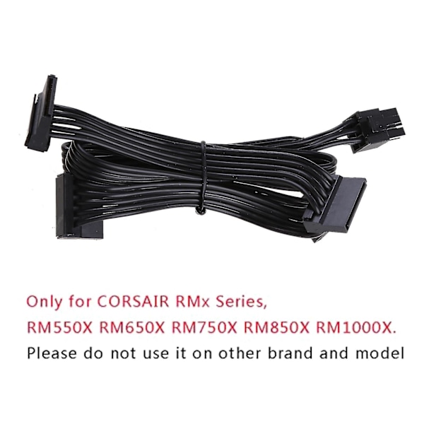 50cm Högkvalitativ Pci-e 6 Pin Hane Till 1 Till 4 Sata Hona Strömförsörjningssplitter