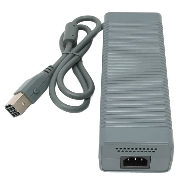 Xbox 360 Power Adapter - Game Console Charger with Power Cable (185-265V, UK Plug)