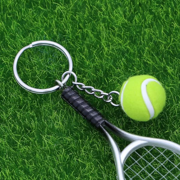 Mini Tennis Racket Nyckelringar, Söt Sport Style Split Nyckelring Set