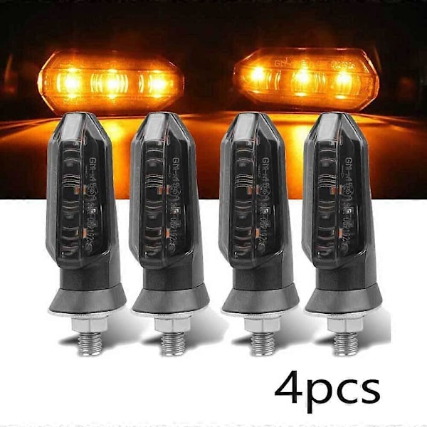 4 stk. 12V 8mm Mini Motorcykel LED Blinklys Gul Blinkende Lys Blinklys Lampe Moto Indikator Lampe Tilbehør