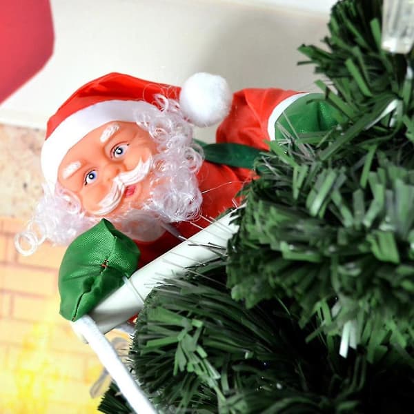 Tomte Fylld Jul Tomte Klättrande Rep Hängande Ornament Tomtedocka