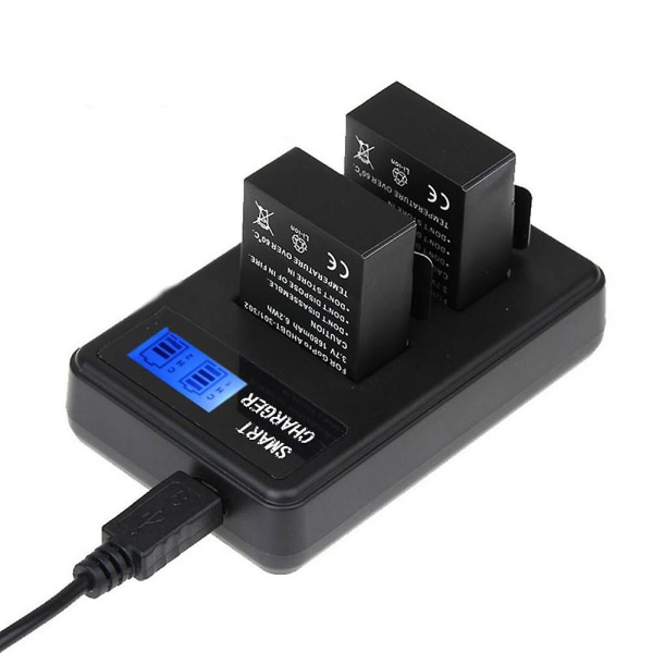 Bærbar LCD Dobbelt Batterilader til GoPro Hero 3 3+ AHDBT-201 AHDBT-301 Kamera