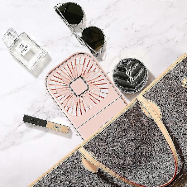Minifläkt, liten batteridriven fläkt, USB-portabel laddningsfläkt, Mini handhållen fläkt skrivbordsfläkt - FÄRG: Rosa