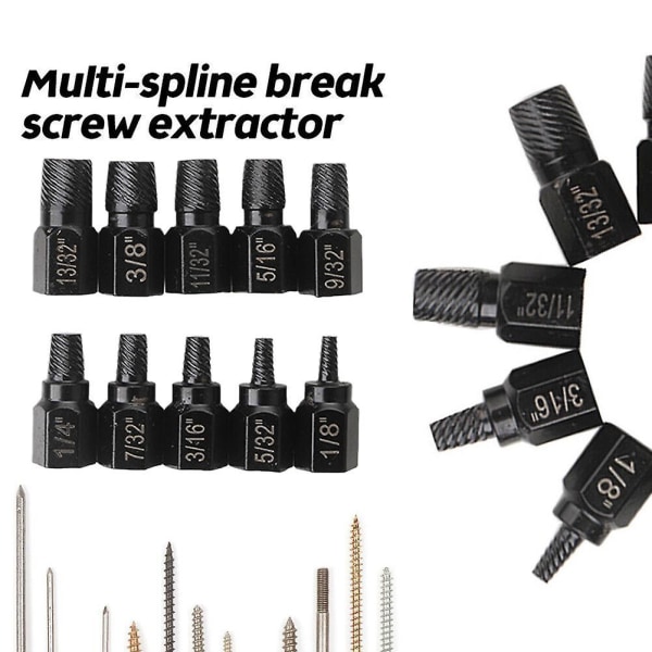 10x Bolt Extractor Set Stripped Damaged Bolt Nut Removal Extractor Socket