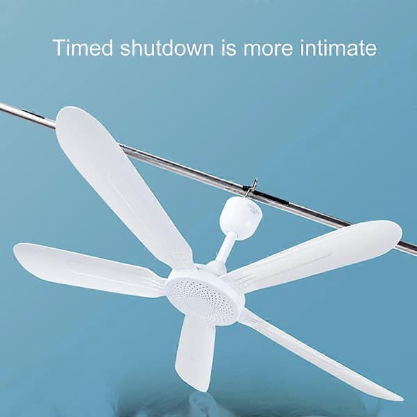 24W Elektrisk Loftventilator 3-Hastigheds Vindniveau Justerbar Ventilatorhastighed 2/4/8 Timers Timer