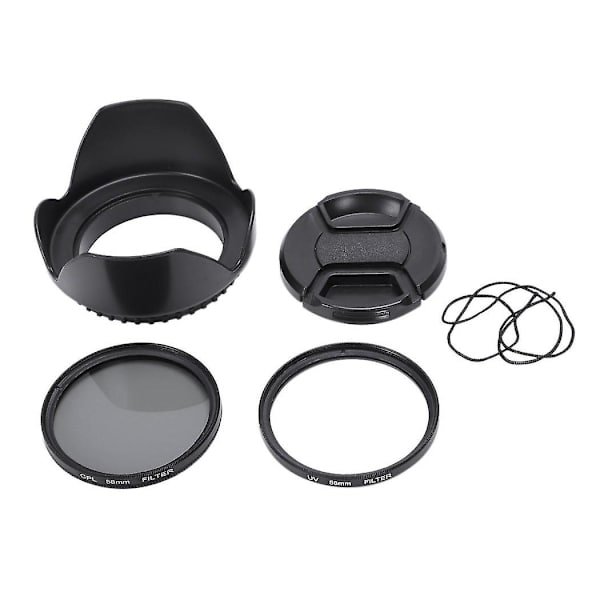 Cpl UV-filterset 58mm för Canon EOS 700D 100D 600D 1200D objektivhuv