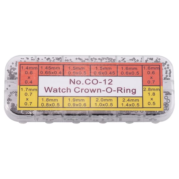 Waterproof Rubber O-Ring Set - 12 Sizes, 1.4-2.8mm, for Watches and Gaskets