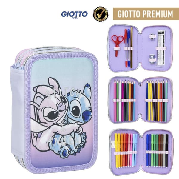 Pencil Case / Disney Lilo & Stitch Angel – 3 Compartments with Contents
