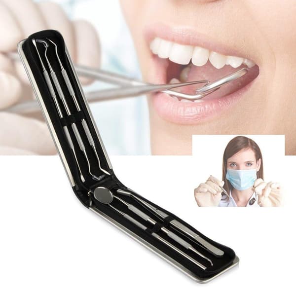 Professional Dental Hygiene Tool Kit 6 Pieces with Case