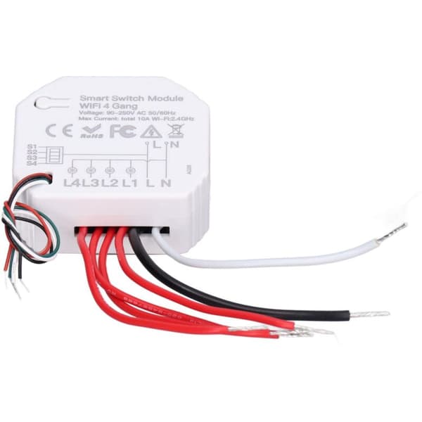 Mini Smart WiFi Lysbryter, 90-250V -10℃ +40℃ Smart Lysbrytermodul, Multifunksjonell Lydkontroll, Rask Belysning med Kobling for
