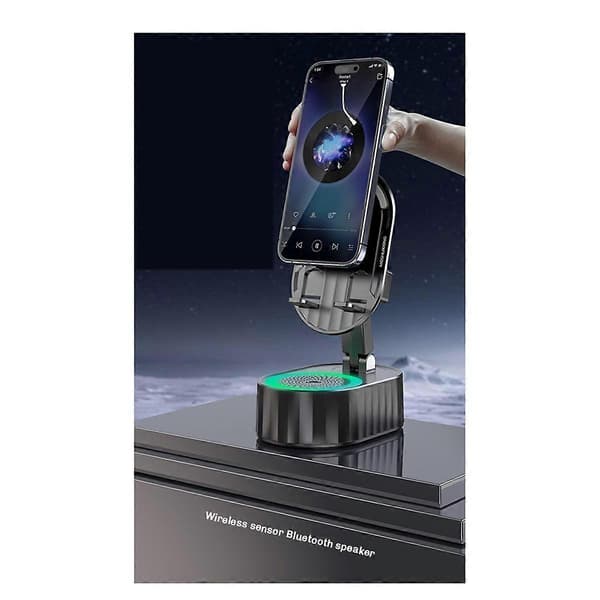 Telefonholder Induktiv Bluetooth Højttalerholder Sort
