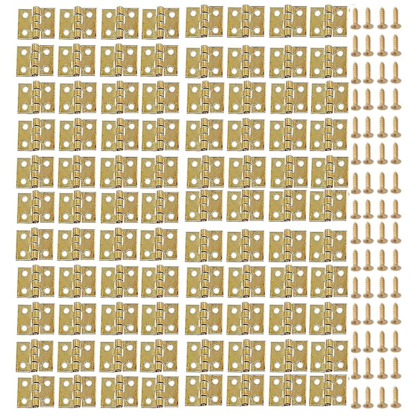 100pack Mini Hinges With 400pcs Screw Butt Hinge Connector With Mounting Nail Hardware For Dollhous