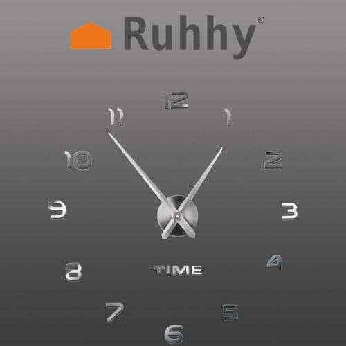 DIY Wall Clock Mirror Effect Silver 60-130 cm Silent Mechanism